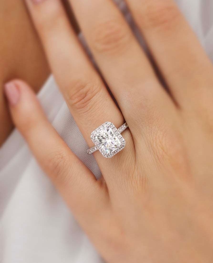 Bague Halo en Argent Sterling 925