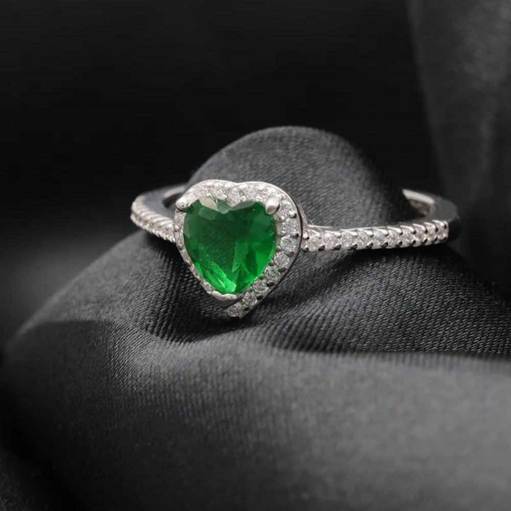 Emeralds Heart Ring