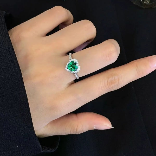 Emeralds Heart Ring