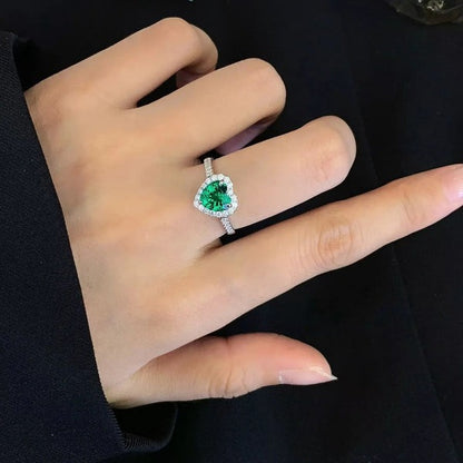 Emeralds Heart Ring